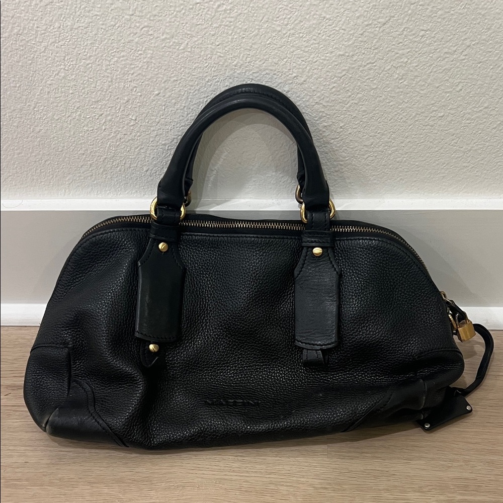 Mazzini Black Leather Handbag